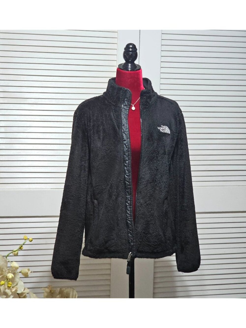 The North Face Women's Black Osito 2 Fleece Jacket Logo Size Medium 2881 - Picture 5 of 13
